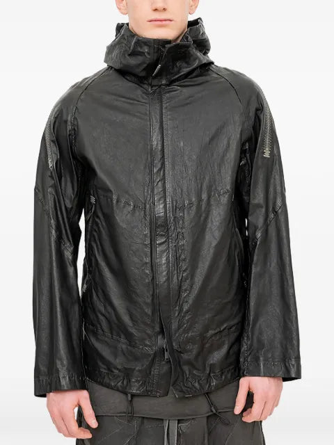 Isaac Sellam Experience Prevenant Membrane hooded leather jacket