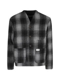 Fay check-pattern V-neck jacket