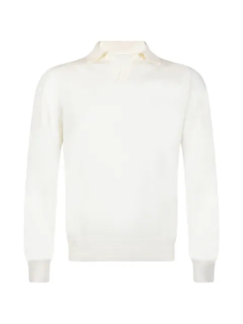 Gran Sasso fine-knit polo-collar sweater