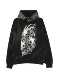 THUG CLUB skull-print stud-embellished hoodie