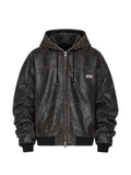 Ksubi hooded leather jacket