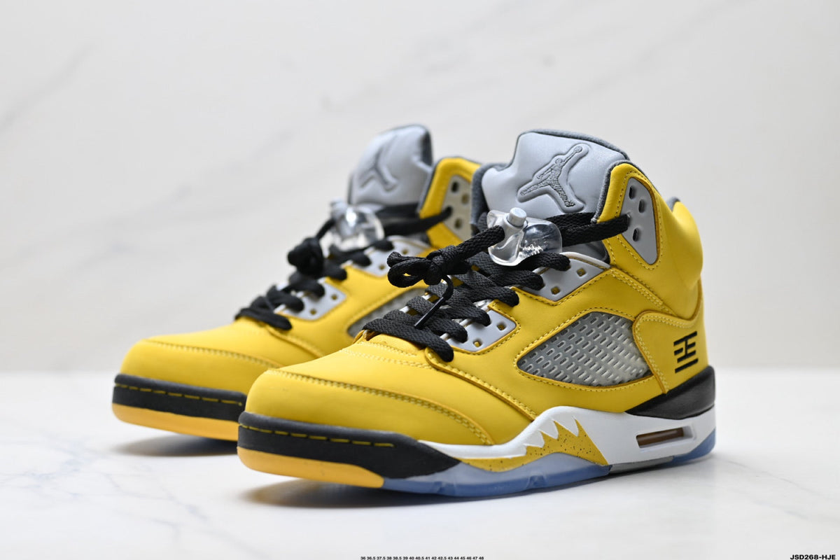 Air Jordan 5 Retro University Gold Black Sneakers