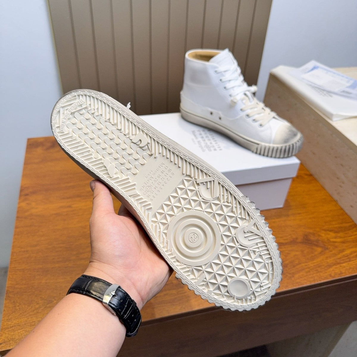 Maison Margiela White High-Top Lace-Up Sneakers